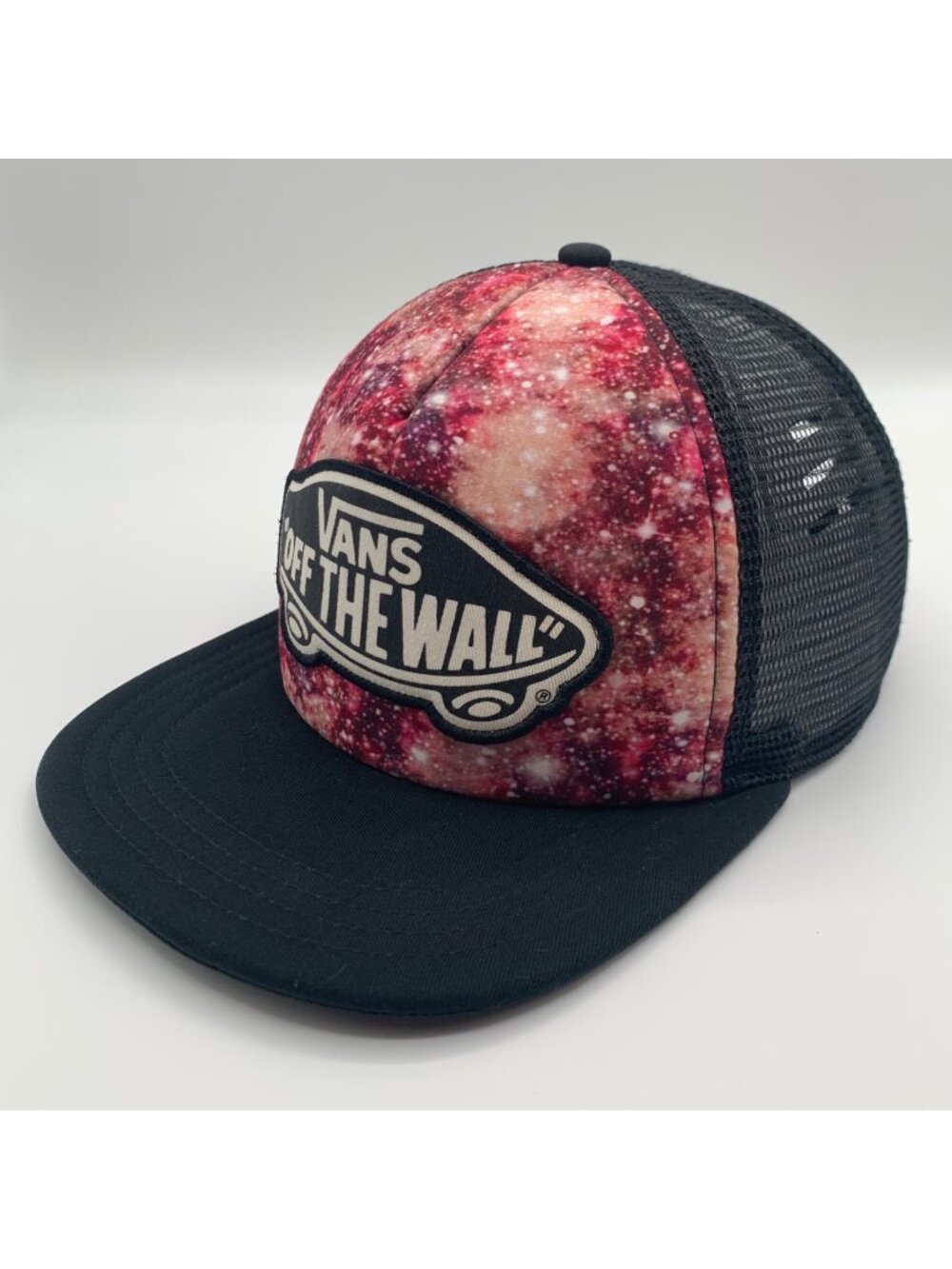 Vans Off The Wall Black Maroon Beige Snapback Trucker Hat